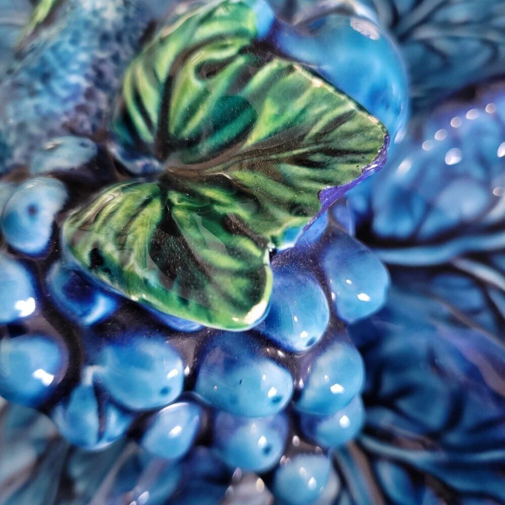 INARCO Mood Indigo Vintage Serving Tray Blue Fruits - Picture 12 of 13